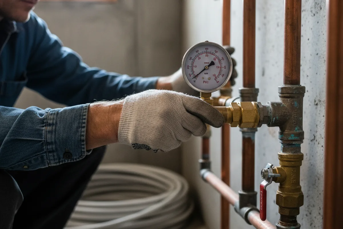 Pressure testing a repaired line during Water Line Repair in Guntown